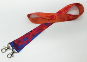 Quality Full Color Polyester Neck Dye Sublimation Lanyards With J - Hook , Stock Free wholesale