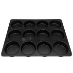 Round Black Plastic Chocolate Packaging Vacuum 12 Cavity Plastic Chocolate Tray