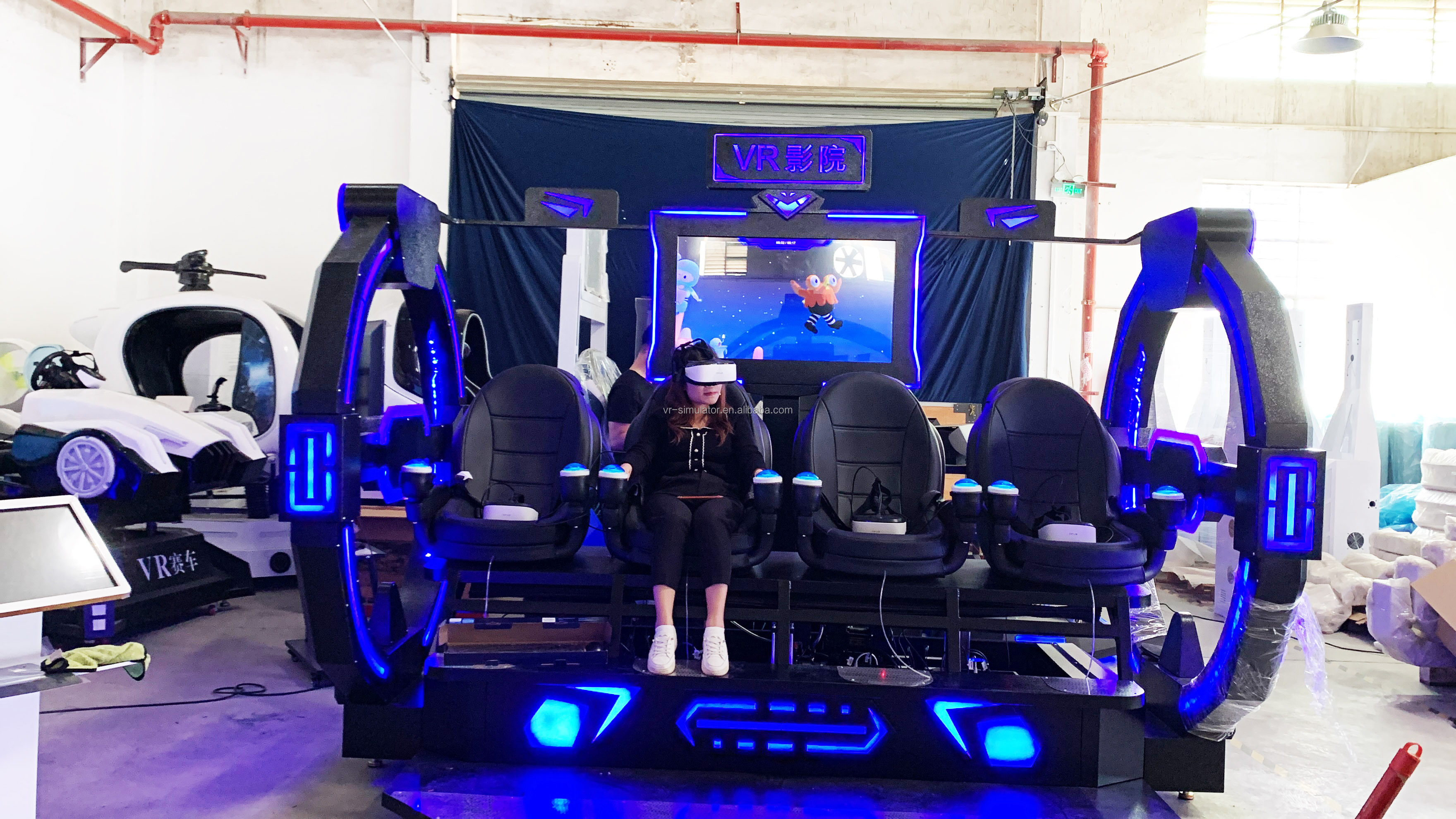Super vr egg chair 2 / 3 / 4 seat multiplayer 9D VR All In One vr roller coaster game vr simulator machine