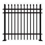 Black Metal Steel Picket Fence