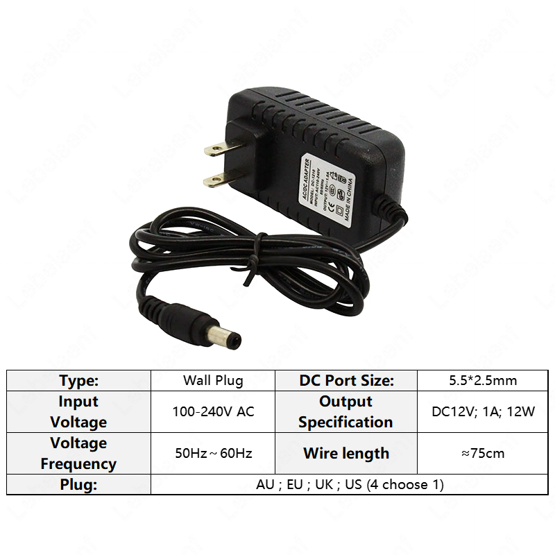 100-240V AC to DC 12V Wall Plug Desktop Type 5.5*2.5m Power Supply 1A 2A 3A 5A 6A 7A 10A