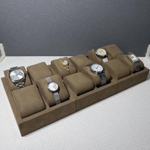 China Embossed Logo PU Wood Watch Display Case Gift Box For Watch Store on sale