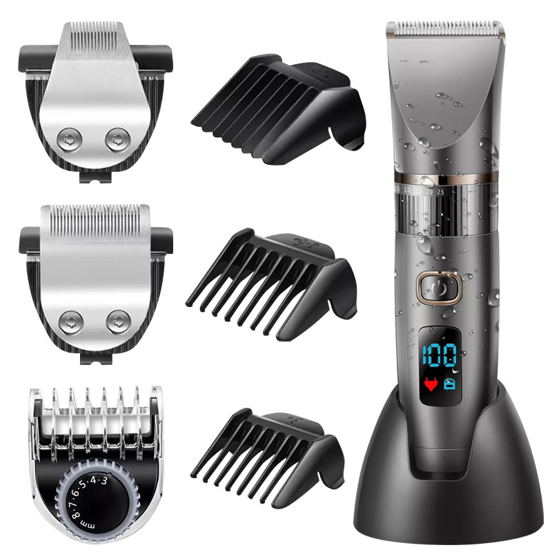 Professional Barber Shop Hair Clippers , Li Ion Battery Electric Hair Trimmer