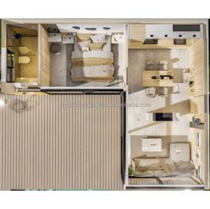 Quality Steel Structure Wooden House Garden Bedroom Beach Scenery Characteristics Home Stay Hotel 20ft Wooden Container House wholesale
