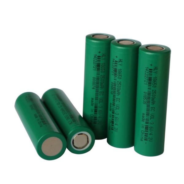 Low Current 2500mAh Lithium Cylindrical Battery Cells 18650 For Bright