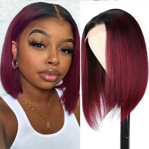 Quality Customized Color Bob Wig Human Brazilian Hair Wigs Lace Front Wig wholesale