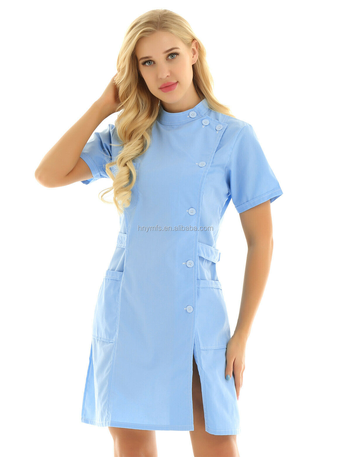 Customized Hospital Staff Uniforms Medial Short Sleeve Lab Coat