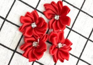 Quality Handcraft Ribbon Craft Flowers Wedding Ornament Appliques With Long Life wholesale