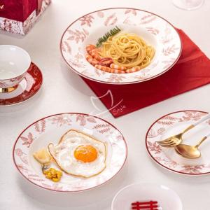Quality Custom Porcelain Christmas Plate Chinese Style Under Glazed Ceramic Ornaments wholesale