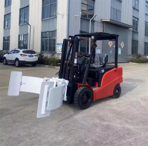 1.5ton 2ton 3000mm 4 Wheel Electric Forklift Truck With Paper Roll Clamp
