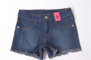 Quality 82% Cotton 16% Polyester Junior Girls Blue Jean Shorts Distressed Denim Shorts wholesale