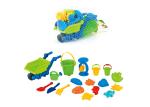 18 Pcs Plastic Beach Trolley Cart Children's Play Toys W / Bucket Spade Shovel