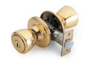 Quality Single Furniture Exterior Door Knobs With Locks Polished Brass CE Certification wholesale