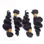 Natural Black Loose Wave Remy Human Hair Bundles Sew In Weave Bundles Brazilian