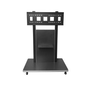 Quality Black Mobile TV Cart With Wheels For 100 Inch Heavy TV Multifunctional ODM wholesale