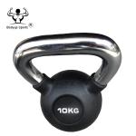 Rubber Fitness Equipment Kettlebell Chromed Handle Professional Kettlebell