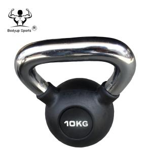 Quality Rubber Fitness Equipment Kettlebell Chromed Handle Professional Kettlebell wholesale
