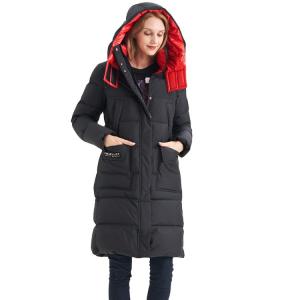 Quality FODARLLOY Ladies Warm Hooded Cotton-Padded Clothes Women Slim Long Down Winter Jackets Women Water Repellent Puffer Coats wholesale