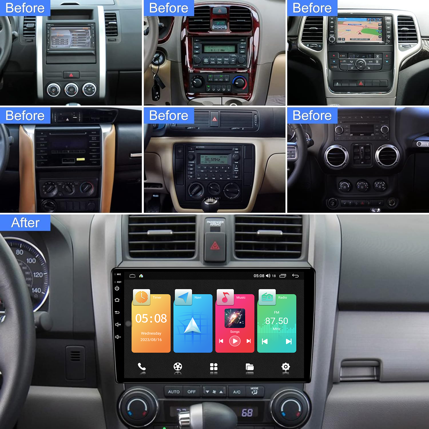 Combination of Built-in GPS and Mirror Link Support in 9inch Android 10 Car DVD Player