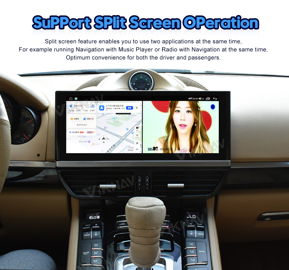 Viknav Car Radio For Porsche Cayenne (2011-2017) 12.3 inch Vehicle Stereo Carplay Multimedia Player GPS Navigation