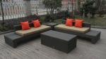 Plastic Rattan Furniture Soft Set With 100x100x70cm Middle Sofa