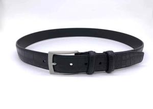 Quality Mens Dress Casual 33mm Croco PU Leather Belt Black Color wholesale