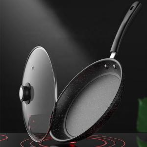 Quality Factory Direct Sale Thickened Black Iron Cooking Frying Pan Medical Stone Nonstick Fry Pan With Lid wholesale