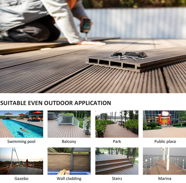 Outdoor Waterproof Deck Patio Decking Wooden Plastic Composite Outdoor Floor