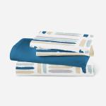 Home Textile Flat Sheet Geometric Printed Bed Cover Soft Bed Sheet 4 Pcs