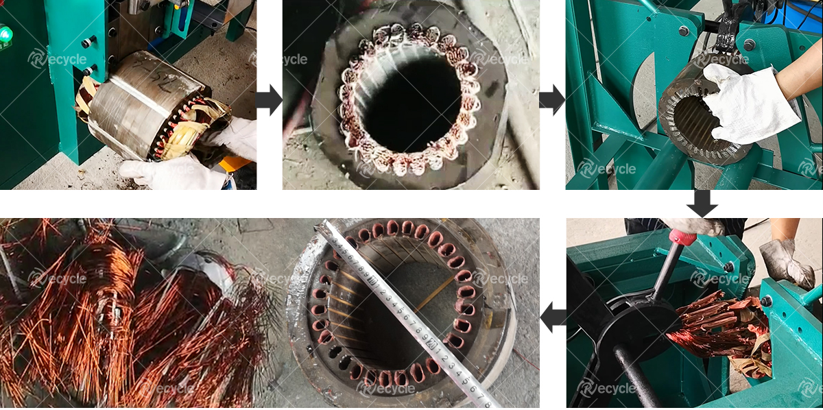 Electric Motor Wrecker Scrap Copper Motor Stator Recycling Machine for Professional