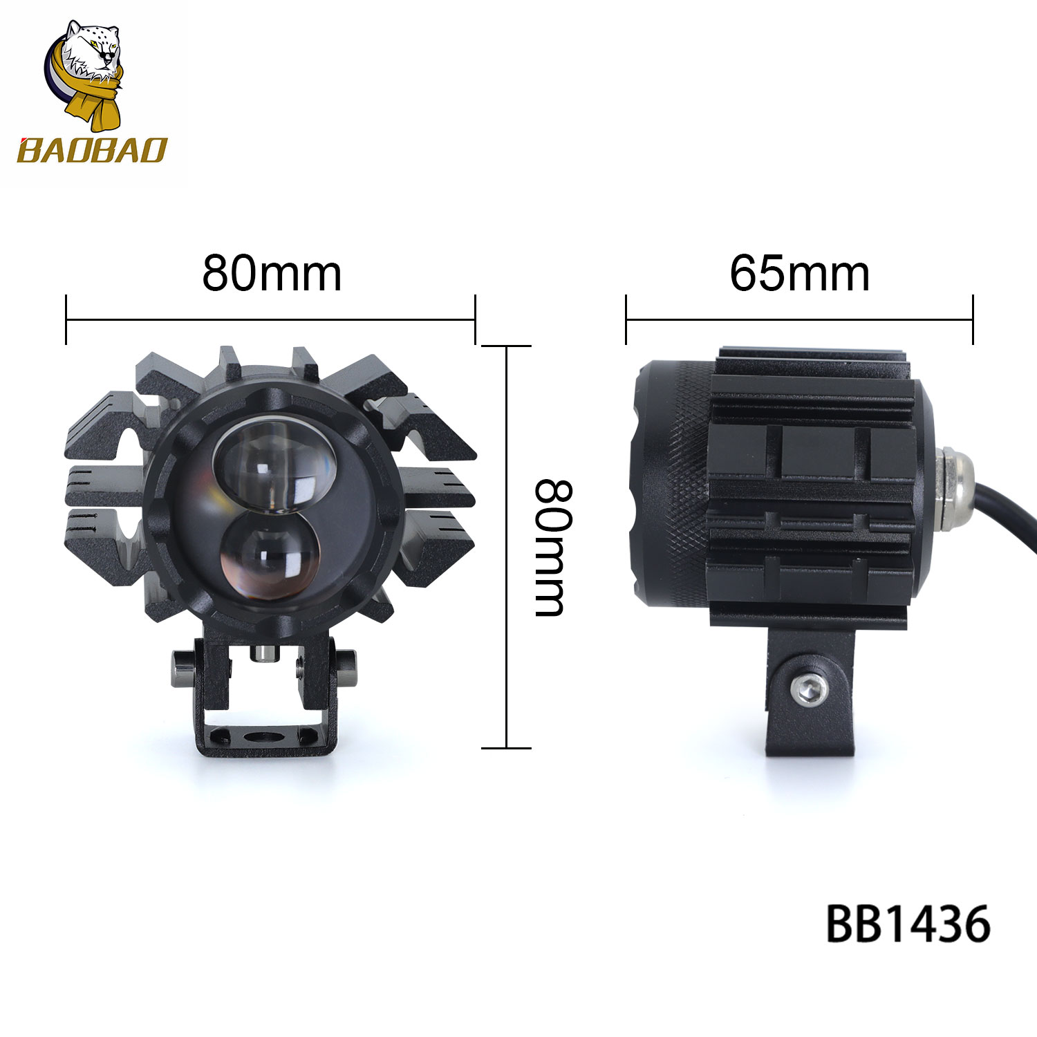 120W White Yellow 4D Projector Lens Motorcycle Mini Driving Lights