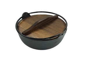 Quality 18/20/27cm Cast Iron Dutch Oven Pre Seasoned With Wooden Lid wholesale