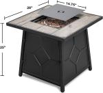 Propane 50000 BTU Square Garden Fire Pit With Waterproof Cover