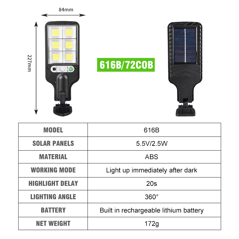 Waterproof PIR Motion Sensor 5.5V 2.5W Pole Solar Street Lights
