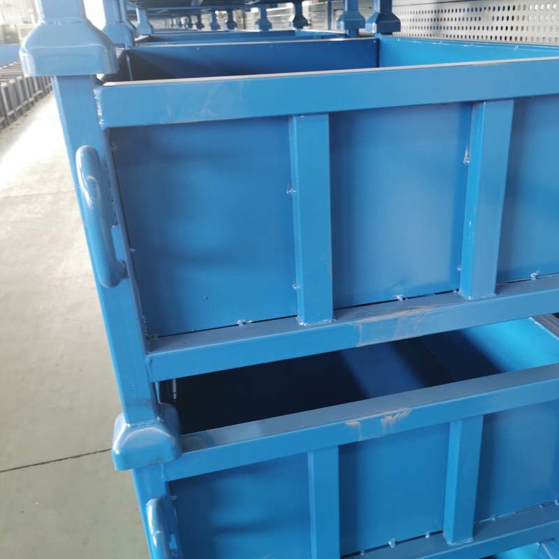 Durability Industrial Steel Grid Metal Box Pallet For Warehouse Stacking Storage Box