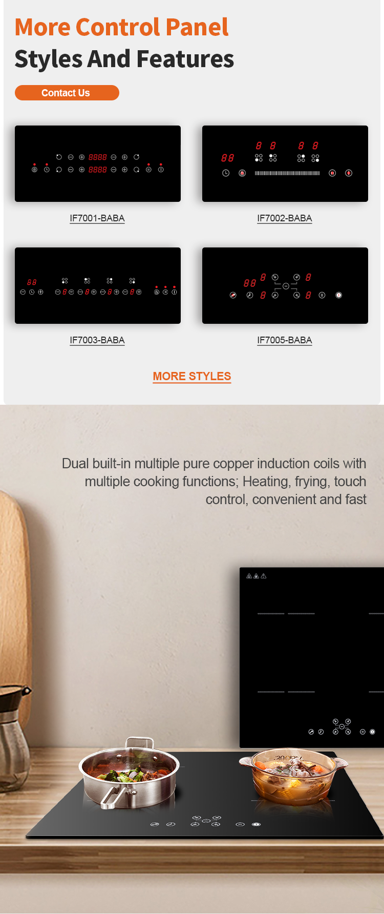 Microcomputer Control Electric Induction Hobs 220v Hot Pot Induction Cooktop