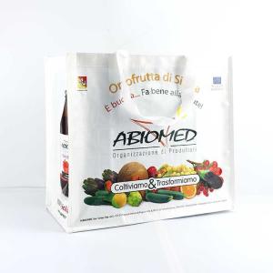Quality Grocery Polypropylene Woven Bags White With Silk Screen Printing 145Gsm wholesale