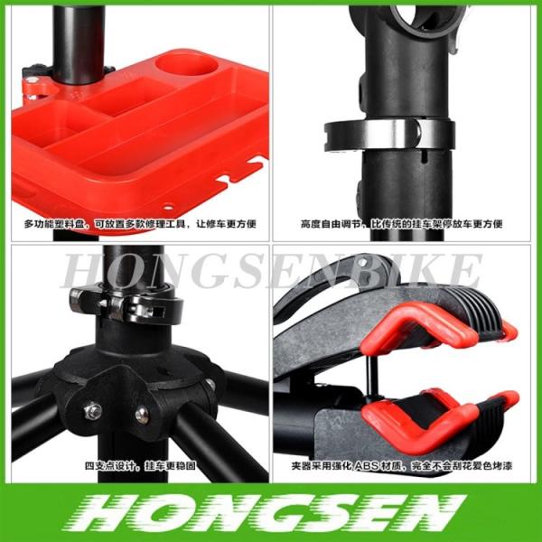 Foldable bike repair rack adjustable bike repair stand
