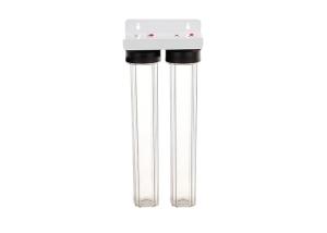 Quality 20'' slim twin sump clear water filter housings with 1 inch in/out port wholesale