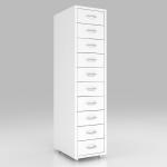home Mobile Metal 10 Drawers Storage Cabinet With Castor Wheels