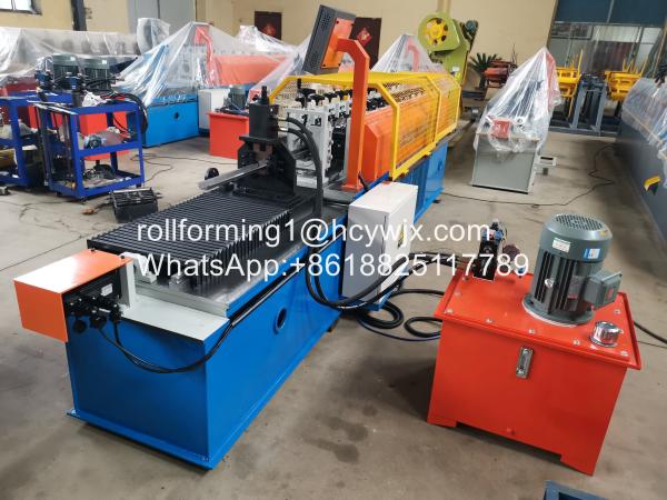 Cheap 8KW 45m/Min Plc Omega Roll Forming Machine With Hydraulic Cutting for sale