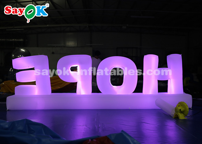 Outdoor Large Inflatable Letter LED Lighting Colored For Anniversary