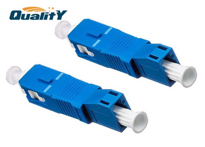 FTTH LC Female To SC Male Hybrid Flange Fiber Optic Adapter Insertion Loss 0.2dB