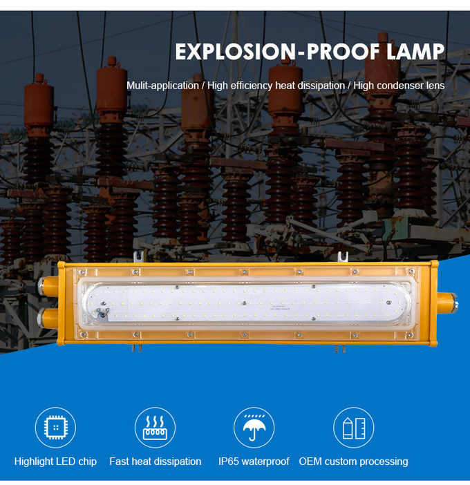 IP66 ATEX Explosion Proof Linear Light For Industrial 50w 100w 200w