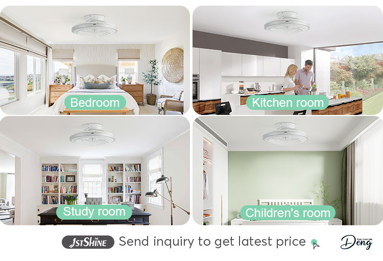 6 Speed Choice LED Ceiling Fan with Starry Pattern and 3 Color LED Light Made of Metal