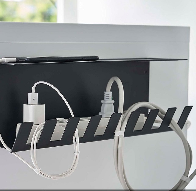 Anti-Rust Under Desk Cable Wire Slot Organizer for Power Strip Management and Storage