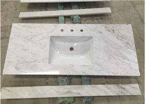 Quality White Carrara Marble Stone Countertops Polished / Other Finish Surface wholesale