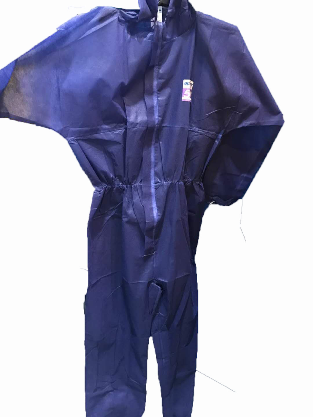 Disposable dark blue micro porous coverall with hood,S-XXL,against dust and oil,Tyvek function