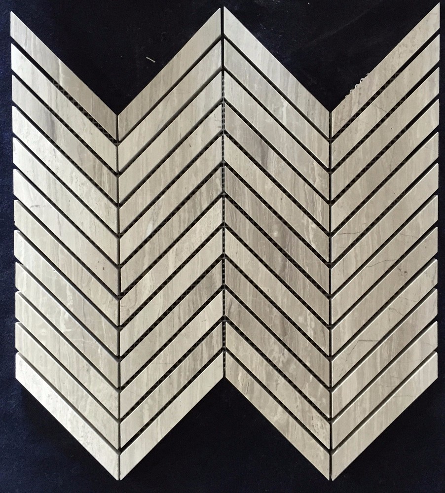 White Black Penny Grey Mosaic Floor Tiles , Various Patterns Stone Brick Mosaic Tiles