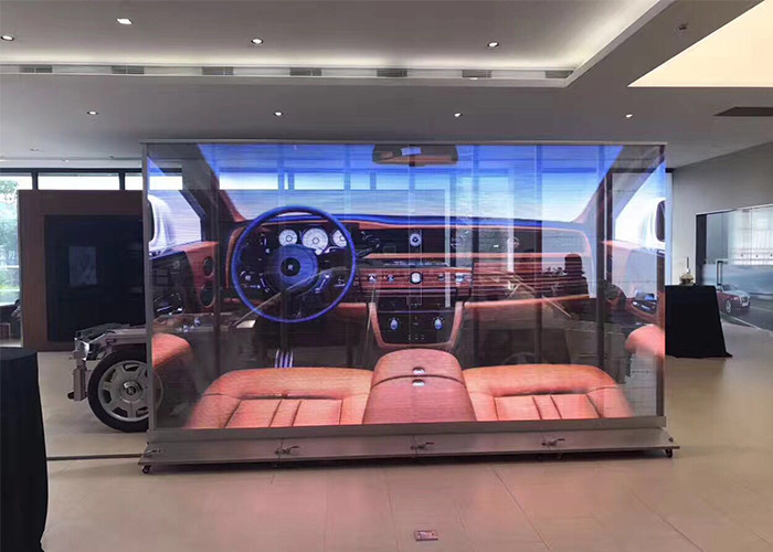 256 level IP31 Transparent Glass LED Display for commercial street